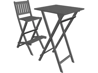 Bar Chair and Table 3D Model