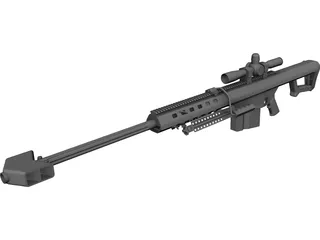 Barrett M107 Sniper Rifle 3D Model 3D Preview