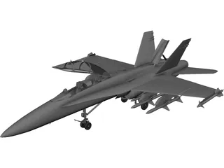 F-18D with Landing Gear 3D Model