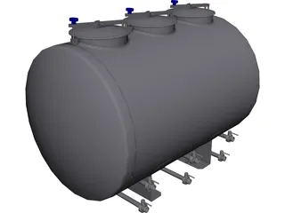 Horizontal Tank 1500L 3D Model