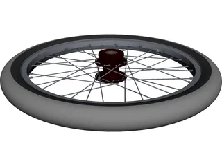 Trike Front Wheel 18 inch CAD 3D Model