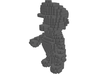 Pixel Mario Color 3D Model