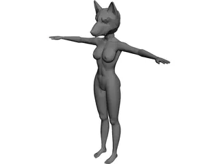 German Shepard Girl 3D Model