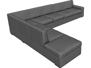 Round Exterior Sofa 3D Model