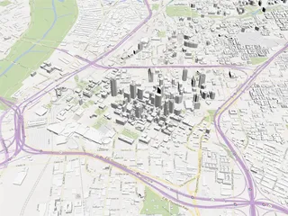 Dallas City Map 3D Model