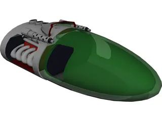 Futuristic Air Car 3D Model 3D Preview