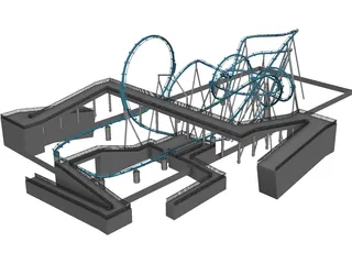 Roller Coaster 3D Model