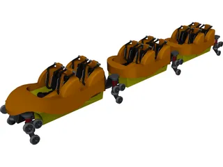 Roller Coaster Train 3D Model