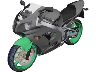 Kawasaki ZX9 3D Model