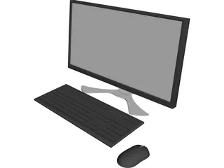 Monitor, Keyboard and Mouse 3D Model 3D Preview