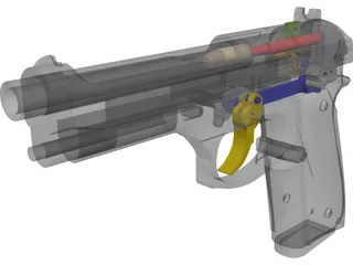 Beretta 92D 3D Model 3D Preview