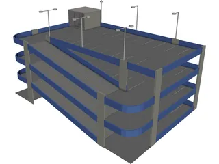 Garage Parking Four Level 3D Model