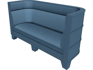 Couch Art Deco Styled 3D Model