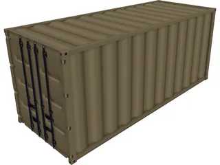 Container 20ft Shipping 3D Model 3D Preview