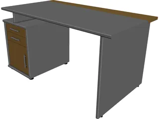 Black Desk 3D Model 3D Preview