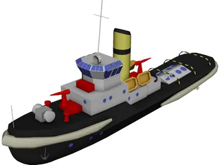 Small Boat 3D Model 3D Preview