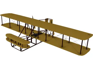 Wright Brothers Plane 3D Model