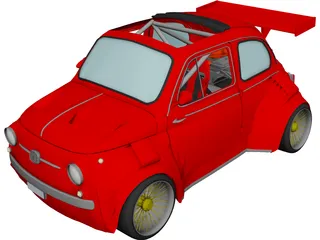 Fiat Lancia 500 RS4 Rally Car 3D Model 3D Preview