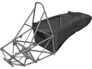 Formula SAE Monocoque and Frame CAD 3D Model