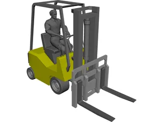 Forklift with Operator 3D Model