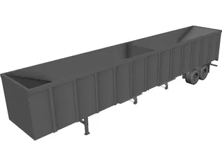 Hopper Bottom Trailer CAD 3D Model