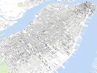 New York City Map Manhattan 3D Model