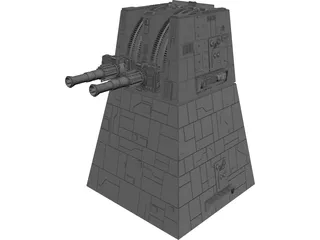 Star Wars Death Star Trench Turbo Laser Cannon Turret 3D Model 3D Preview