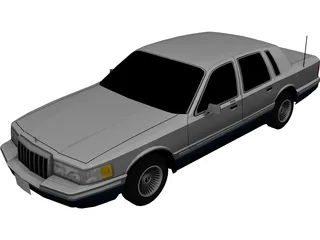 Lincoln Towncar (1991) 3D Model