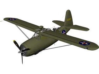Curtiss O-52 Owl 3D Model 3D Preview