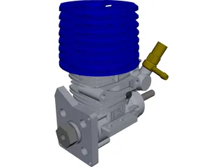 RC Model Car Engine .15cc 2-Stroke CAD 3D Model
