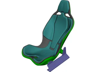 Carbon Fiber Seat with Rails CAD 3D Model