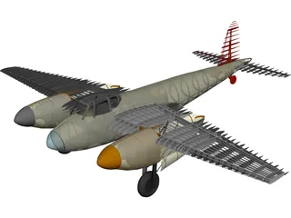 de Havilland Mosquito RC Plane 3D Model