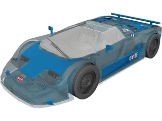 car race bugatti 3d max