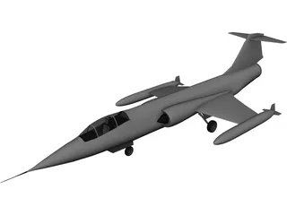 Lockheed F-104 Starfighter Jet Airplane 3D Model