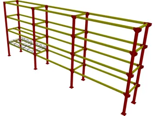 Pallet Rack Heavy Duty CAD 3D Model