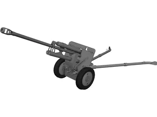 ZiS-3 76mm Divisional Gun M1942 3D Model