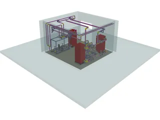 Electric Boiler Room CAD 3D Model