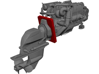 Yanmar Diesel Engine 3D Model 3D Preview