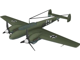 Messerschmitt BF-110 Winter Camo 3D Model