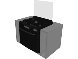 Stove Built-in 5 Burner 3D Model