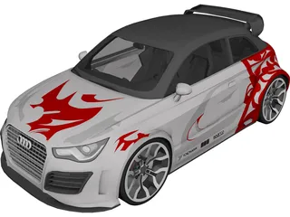 Audi A1 [Tuned] 3D Model 3D Preview