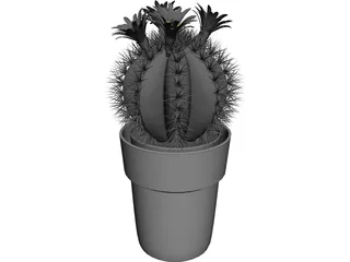 Cactus Pottet Round 3D Model