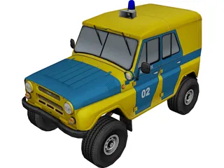 UAZ 469 Police 3D Model