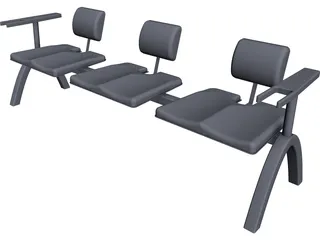 Hospital Bench CAD 3D Model