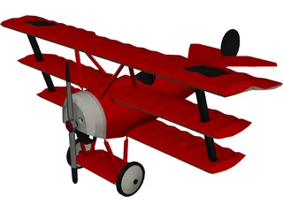 Fokker Dr.I Dreidecker Triplane 3D Model