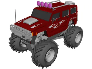 Hummer H3 4x4 Monster Truck 3D Model