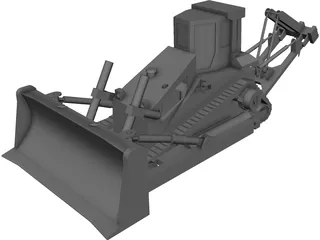 D8 Bulldozer CAD 3D Model