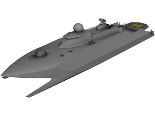 Catamaran Destroyer 3D Model 3D Preview