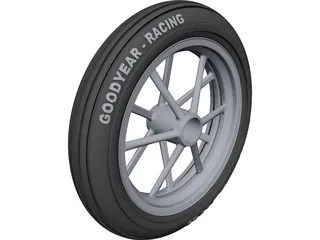 Dragster Front Wheel CAD 3D Model