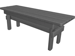 Entryway Bench 3D Model 3D Preview